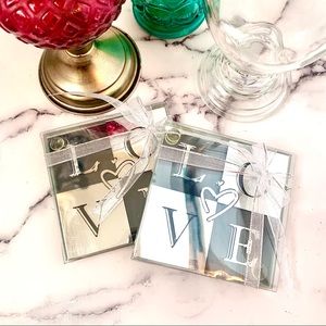 Love Coasters Set of 4 Wedding Shower Valentine's Day Home Decor